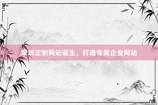深圳定制网站诞生，打造专属企业网站